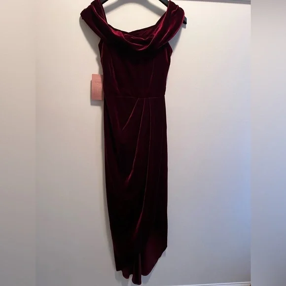 BHLDN Edison Red Velvet Dress Size 0 NWT